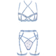 two-Tone Spliced Lace-Up Lingerie 5-Piece Set