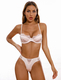 lace And Satin Spliced Sheer Bra Set With T-Back