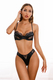 lace And Satin Spliced Sheer Bra Set With T-Back