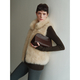 faux Fox Fur Lined Stand Collar Short Vest Jacket