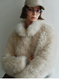 faux Fox Fur Lined Stand Collar Short Vest Jacket