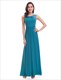 Bodenlanges ärmelloses Prom-Kleid aus Chiffon mit perlenbesetztem Ausschnitt