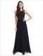 Bodenlanges ärmelloses Prom-Kleid aus Chiffon mit perlenbesetztem Ausschnitt