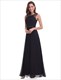 Bodenlanges ärmelloses Prom-Kleid aus Chiffon mit perlenbesetztem Ausschnitt