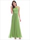 Bodenlanges ärmelloses Prom-Kleid aus Chiffon mit perlenbesetztem Ausschnitt
