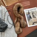 women's Real Rabbit Fur Narrow Neck Warmer Scarf Korean Style