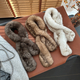 women's Real Rabbit Fur Narrow Neck Warmer Scarf Korean Style