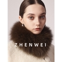brown Real Fox Fur Neck Warmer Winter Scarf