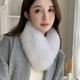 brown Real Fox Fur Neck Warmer Winter Scarf