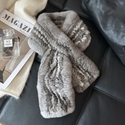 double-Sided Woven Rex Rabbit Fur Scarf For Women