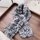 hand Woven Rex Rabbit Fur Scarf Winter Neck Warmer