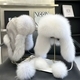 women's Fox Fur Earflap Ushanka Hat