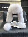 women's Fox Fur Earflap Ushanka Hat