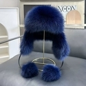 women's Fox Fur Earflap Ushanka Hat
