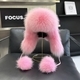 women's Fox Fur Earflap Ushanka Hat