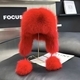 women's Fox Fur Earflap Ushanka Hat