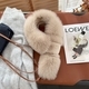 women's Winter Double-Sided Fox & Rex Rabbit Fur Neck Warmer Scarf