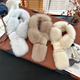 women's Winter Double-Sided Fox & Rex Rabbit Fur Neck Warmer Scarf