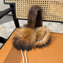 natural raccoon fur color green Rex Rabbit Fur Earmuffs With Raccoon Fur Trim