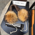 natural raccoon fur color green Rex Rabbit Fur Earmuffs With Raccoon Fur Trim