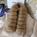 sable Color Real Fox Fur Double-Sided Winter Scarf