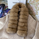 sable Color Real Fox Fur Double-Sided Winter Scarf