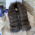 sable Color Real Fox Fur Double-Sided Winter Scarf
