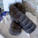 sable Color Real Fox Fur Double-Sided Winter Scarf