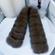 sable Color Real Fox Fur Double-Sided Winter Scarf