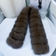 sable Color Real Fox Fur Double-Sided Winter Scarf
