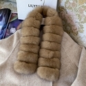 sable Color Real Fox Fur Double-Sided Winter Scarf