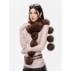 avant-Garde Detachable Pompom Fox Fur Double-Sided Leather Scarf