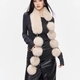 avant-Garde Detachable Pompom Fox Fur Double-Sided Leather Scarf