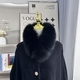 sable Fox Fur Scarf With Rex Rabbit Lining