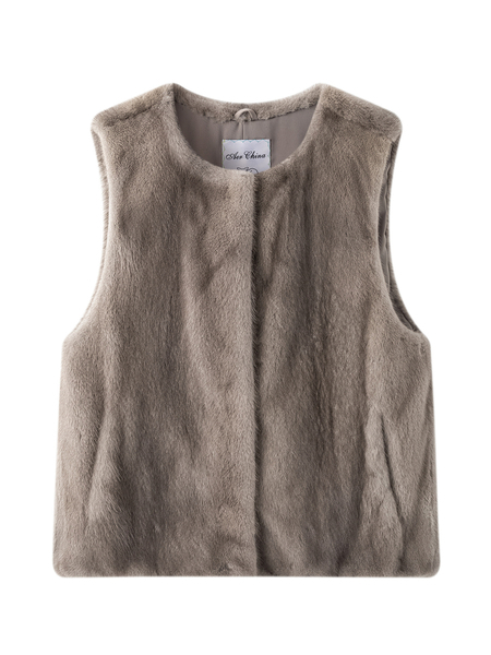 women's Whole Mink Fur Vest Gilet