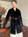 women's Real Mink Fur Patchwork Coat Winter Outerwear