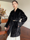 women's Real Mink Fur Patchwork Coat Winter Outerwear