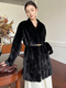 women's Real Mink Fur Patchwork Coat Winter Outerwear