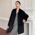 women's Real Mink Fur Patchwork Coat Winter Outerwear