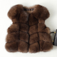 finland Imported Fox Fur Vest Women's Round Neck Waistcoat