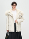 women's Fox Fur Lined Parka Coat With Detachable Fur Trim