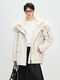 women's Fox Fur Lined Parka Coat With Detachable Fur Trim
