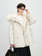 women's Fox Fur Lined Parka Coat With Detachable Fur Trim