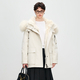 women's Fox Fur Lined Parka Coat With Detachable Fur Trim