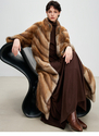 natural long Full Pelt Velvet Mink Fur Coat