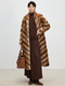 natural long Full Pelt Velvet Mink Fur Coat