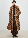 natural long Full Pelt Velvet Mink Fur Coat