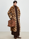 natural long Full Pelt Velvet Mink Fur Coat