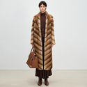 natural long Full Pelt Velvet Mink Fur Coat