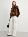 golden Brown reversible Fox Fur Vest Women Winter Fashion